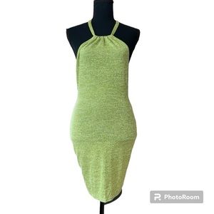 SHEIN Green Backless Halter Mini Dress in US Size S